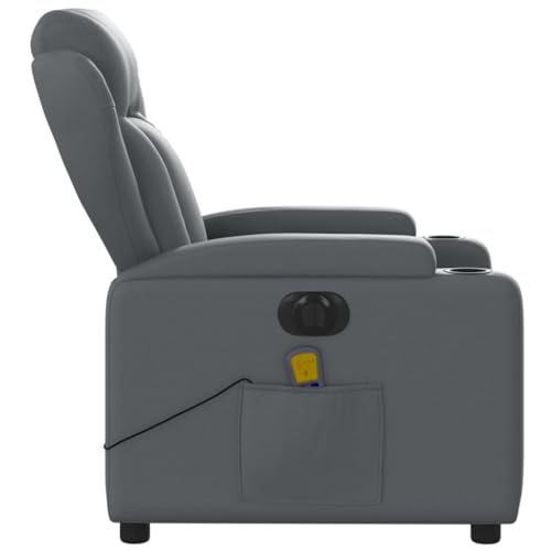 Gray Faux Leather Electric Massage Recliner Chair W80774