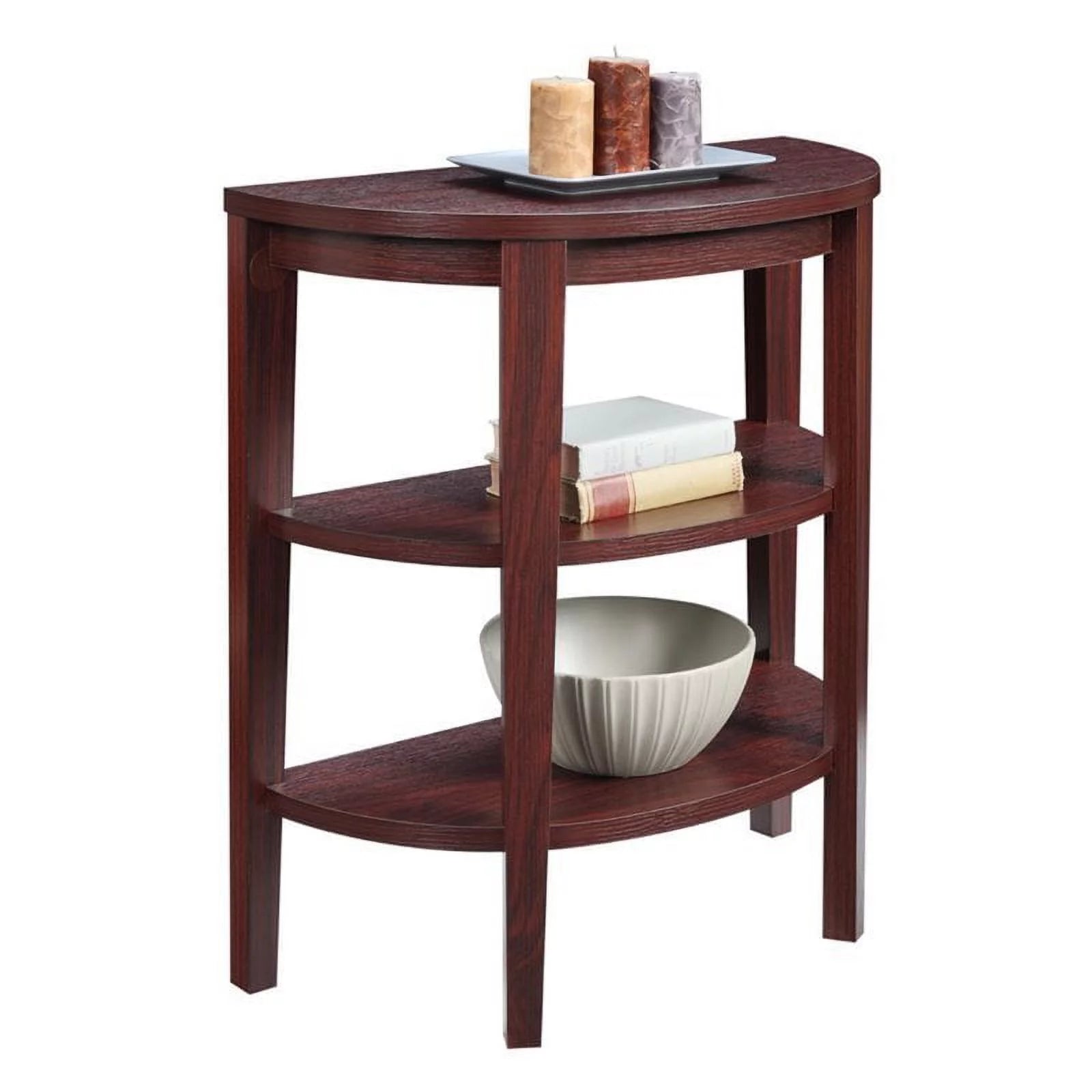 2 Shelf Console Table in Mahogany Q73879