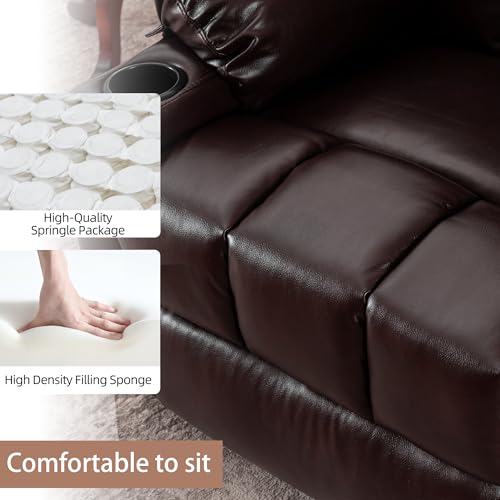 Overstuffed Manual Recliner Chair with Massage and Heat, Lime Gray T731