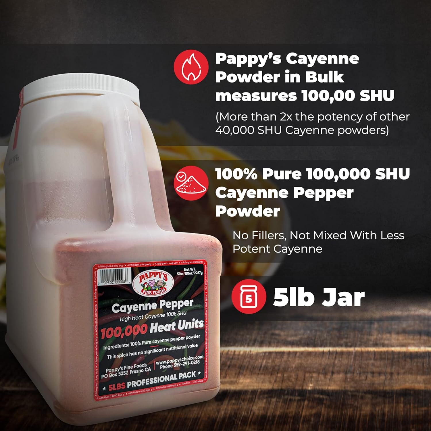 100,000 Heat Units 5lb Cayenne Pepper Powder L943748