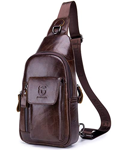 Mens Leather Crossbody Sling Bag D620