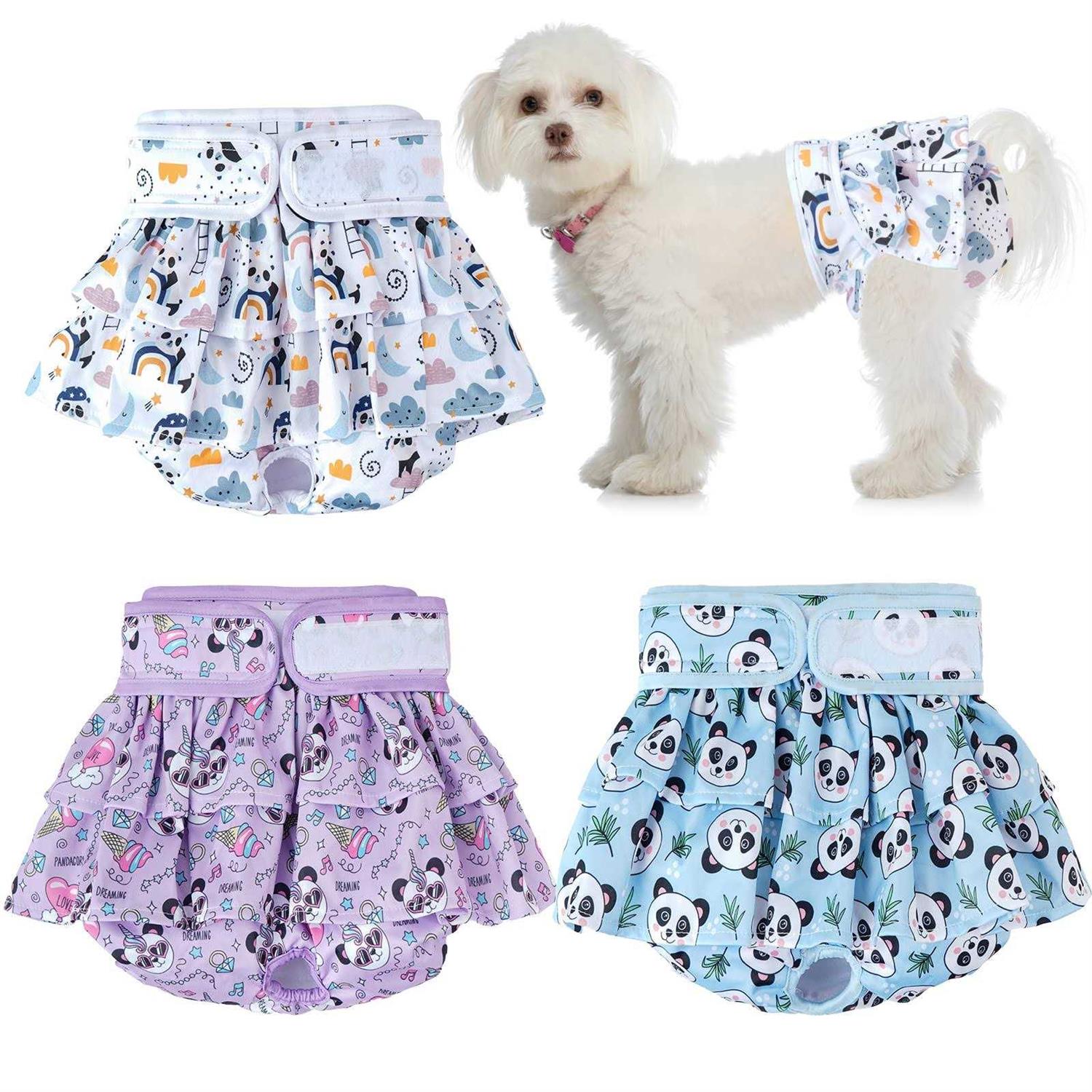 Washable Dog Diapers Female 3 Pack Reusable Puppy Diapers X2180