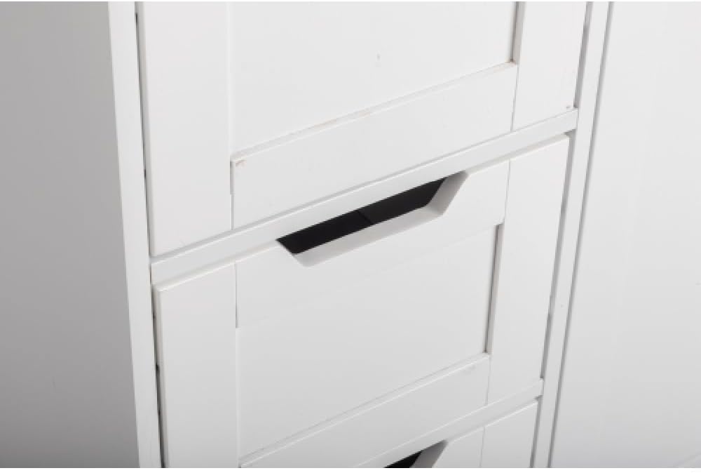White Bathroom Storage Cabinet with Doors and Drawers 31.5" L x 11.81" W x 31.5" H X5902