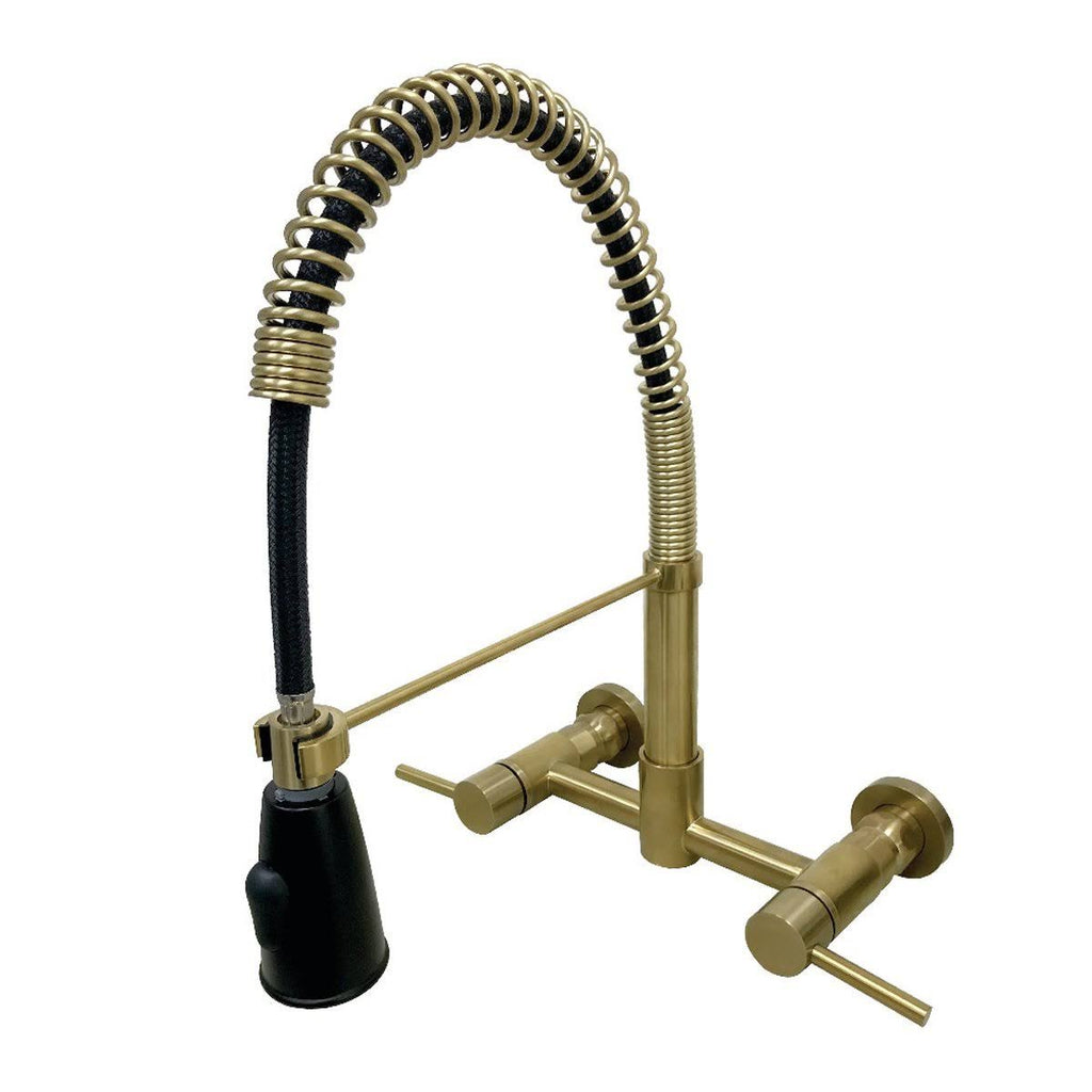 Oil Rubbed Bronze 2-Handle Wall Mount Pull-Down Kitchen Faucet Y717609