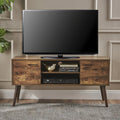 Rustic Brown TV Stand with 2 Doors & Open Shelves H85101