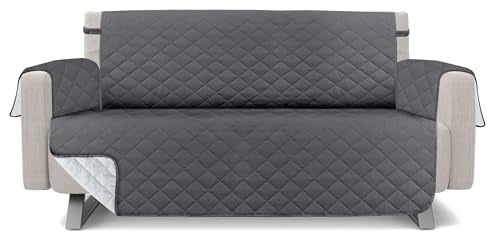 Reversible Oversized Sofa Couch Cover, Water Resistant Slipcover, 3.5 Seater, Brown/Beige V4162
