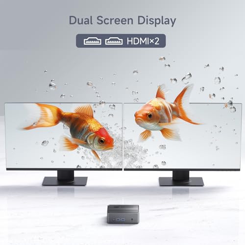Mini PC, Fanless Intel N4000, 8GB LPDDR4 RAM, 128GB eMMC, WiFi5, HDMI, VGA, 4K HD, Dual WiFi, BT4.2 X3926