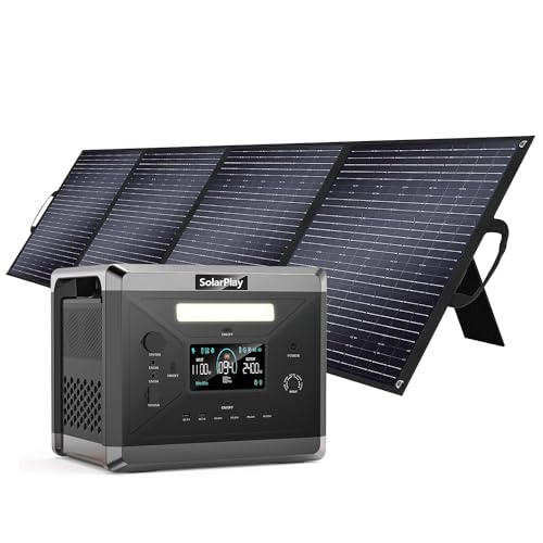 2400W Portable Power Station, 2160Wh Solar Generator with 200W Solar Panel W56413