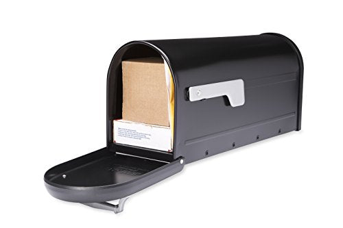 Black Aluminum Mailbox Post and Galvanized Steel Post-Mount Mailbox C3551