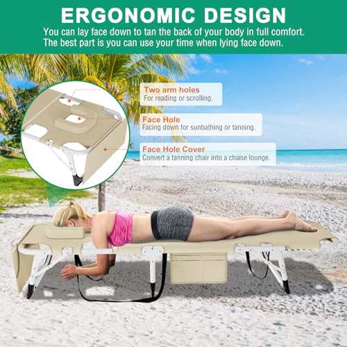 Heavy Duty Outdoor Folding Lounge Chair with Mattress K608804