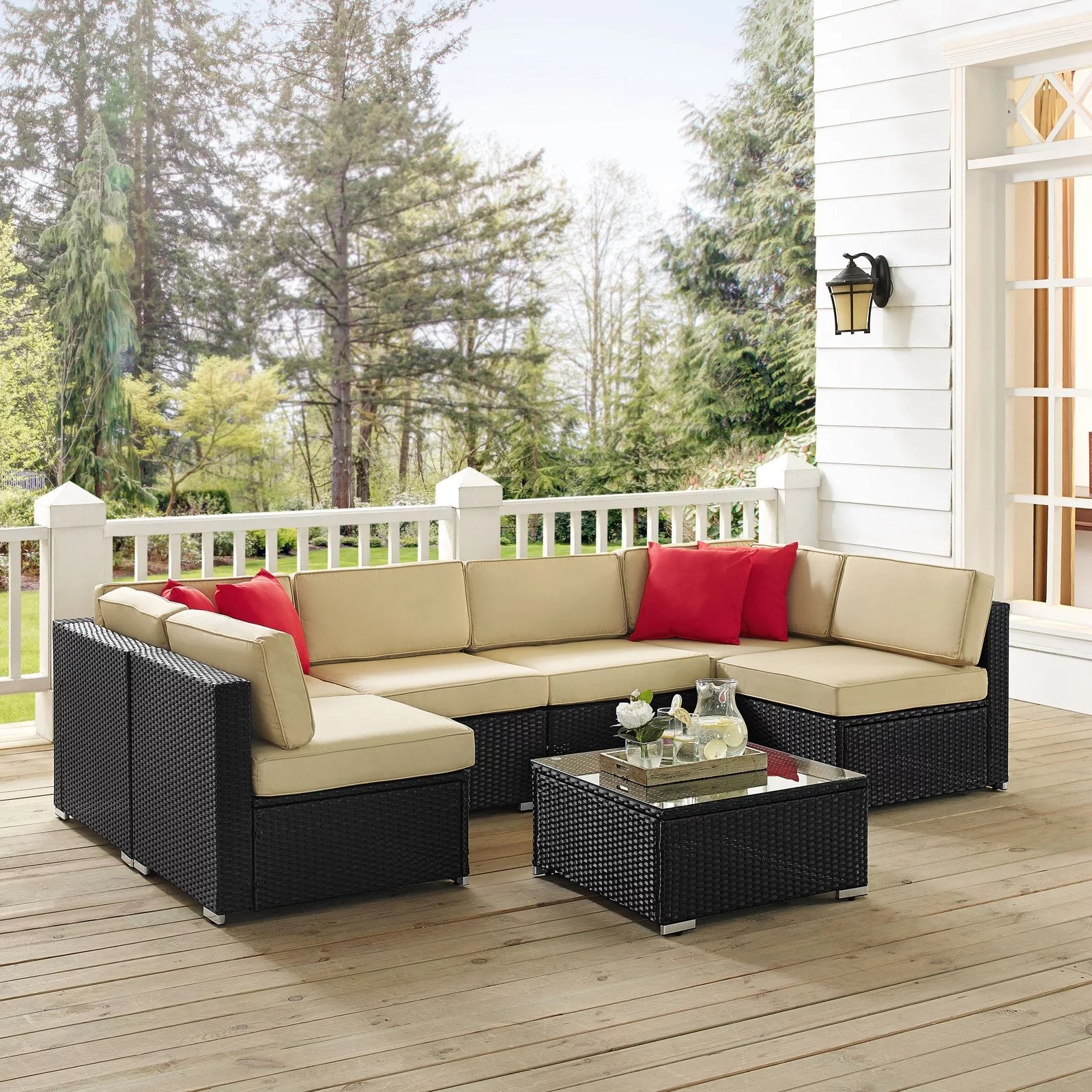 Brown 7 Piece Patio Sectional Set H97216