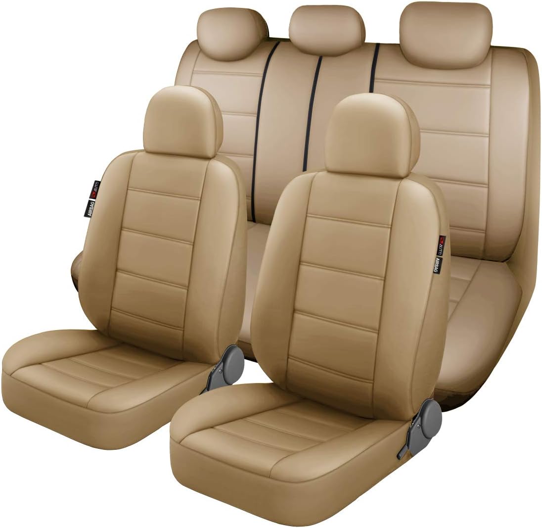 11pcs PU Leather Car Seat Cover Set Black I54334