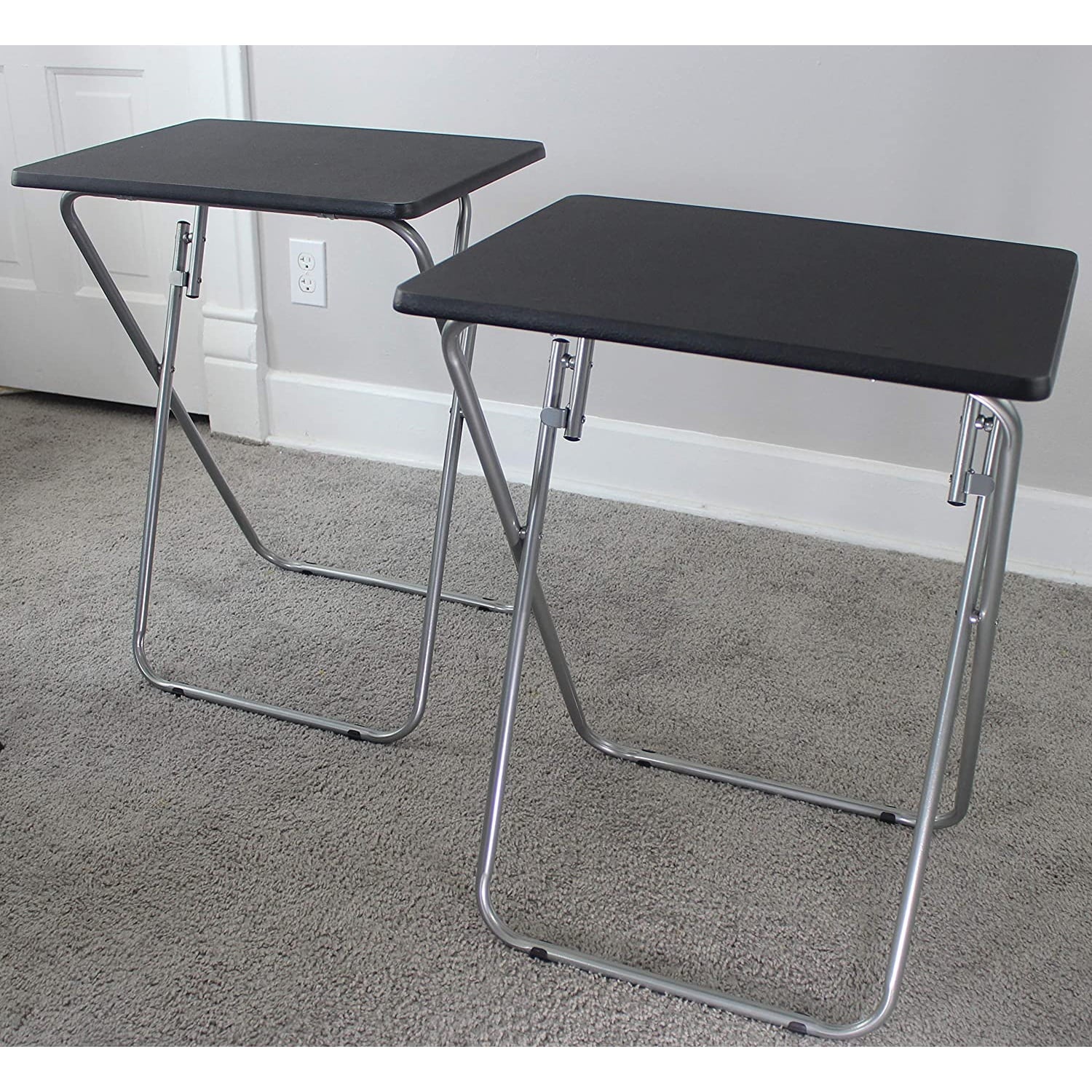 Black Set of 2 Folding TV Tray Tables K753