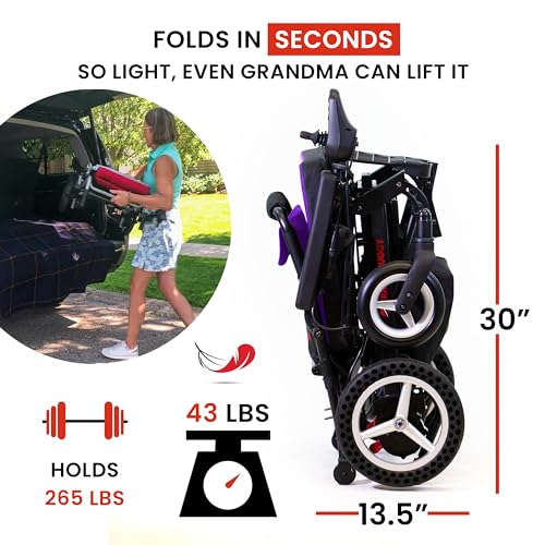 Red Folding Electric Wheelchair S76726