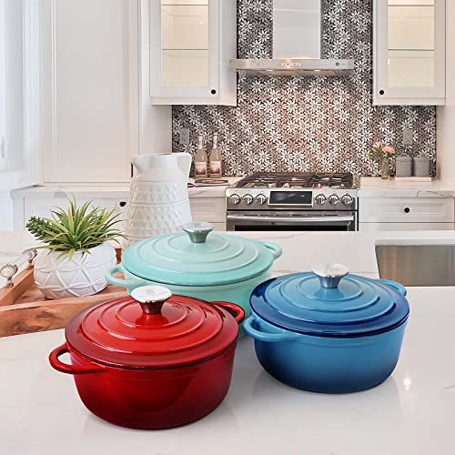 Enamel Coated Cast Iron Dutch Oven with Self Basting Lid W150286