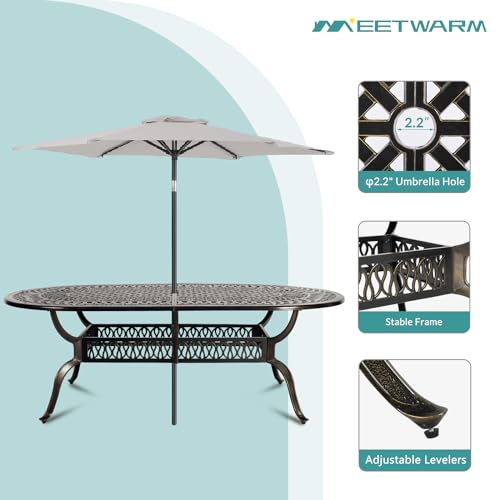 9-Piece Cast Aluminum Outdoor Dining Set with 8 Chairs and Oval Table I2273