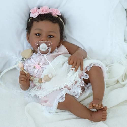18-Inch Realistic Lifelike African American Handmade Doll G536023