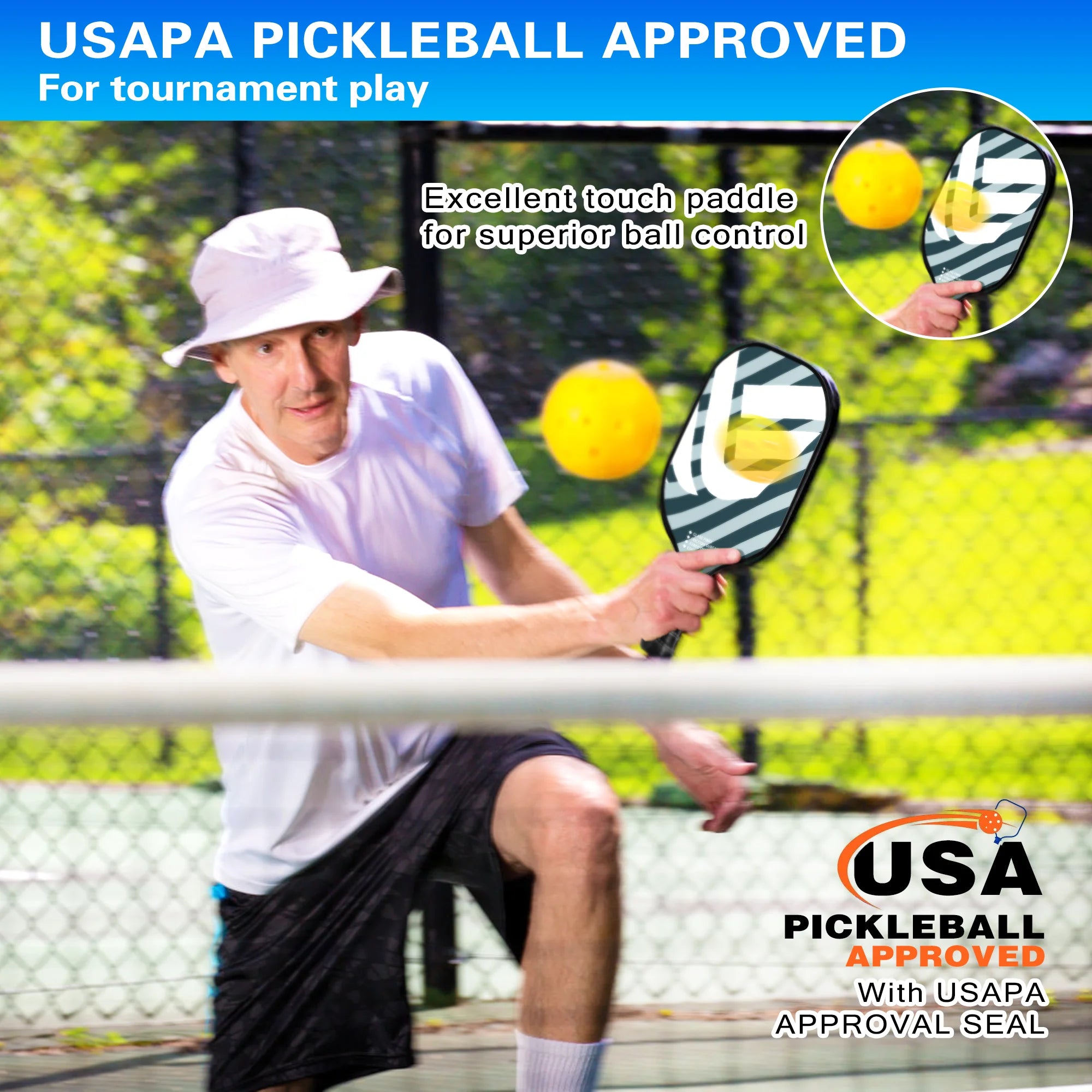 Graphite Fiberglass Pickleball Paddles Set N90235