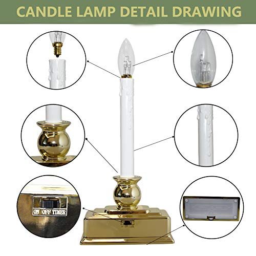 Set of 4 LED Flickering Candles with Gold Base D3125