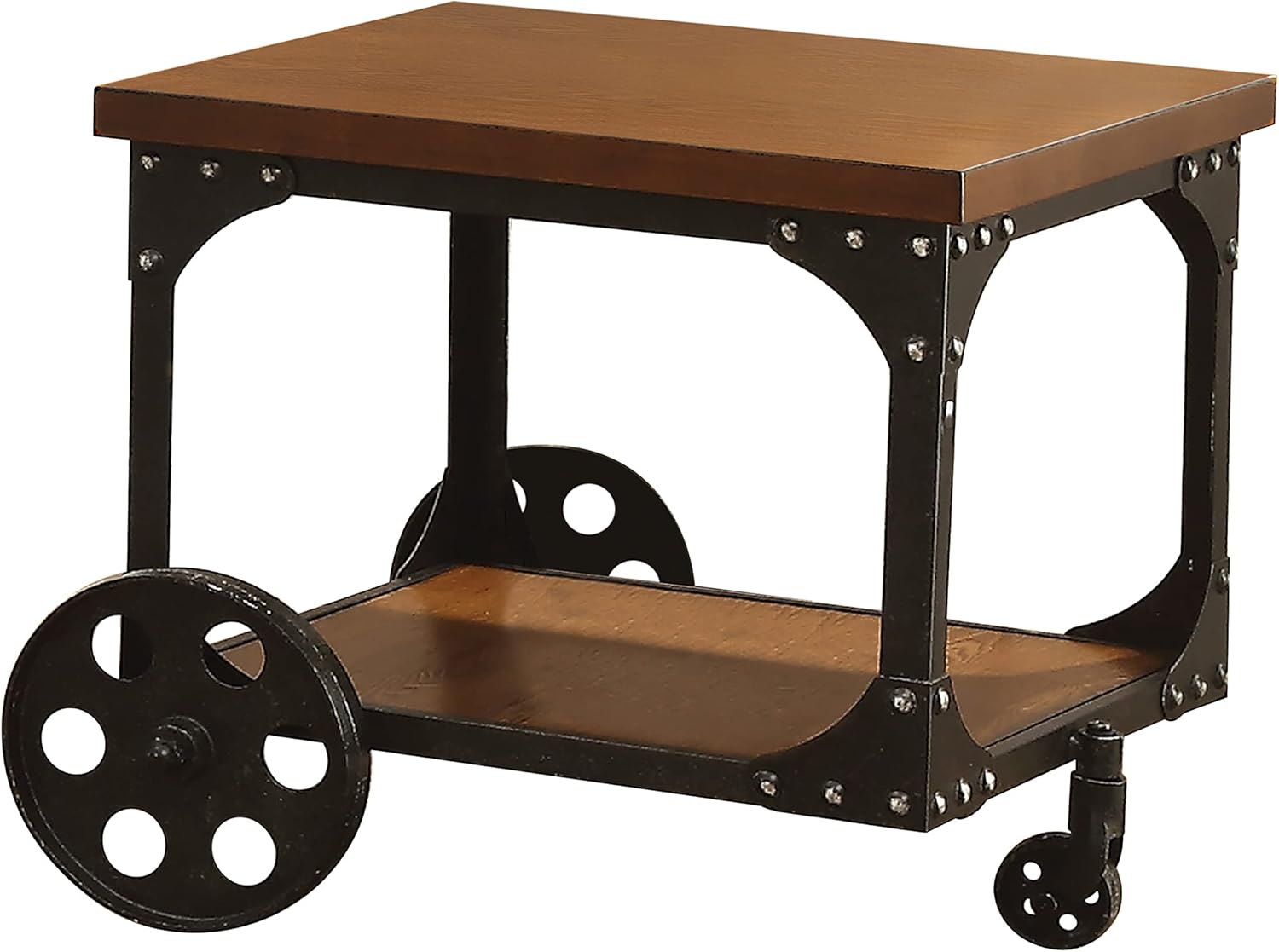 Rustic Brown End Table with Casters G655070