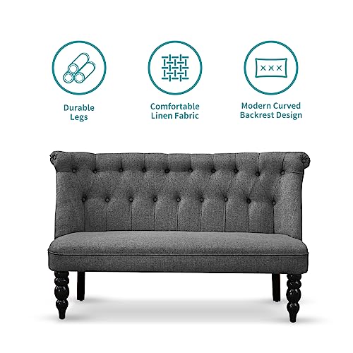 Armless 2 Seater Linen Fabric Loveseat C831