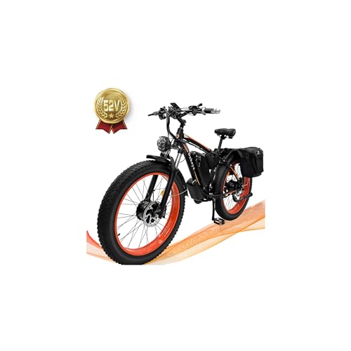 52V 23AH 2000W 21-Speed 35MPH 26" x 4.0 Fat Tire Electric Bike with Removable Battery F24440