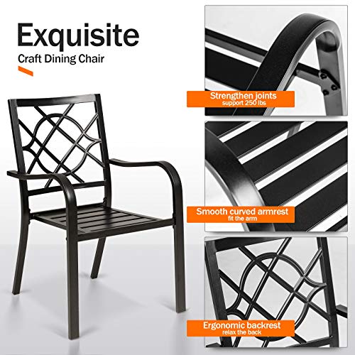 5-Piece Outdoor Wrought Iron Chairs and Table Patio Dining Furniture Set C568