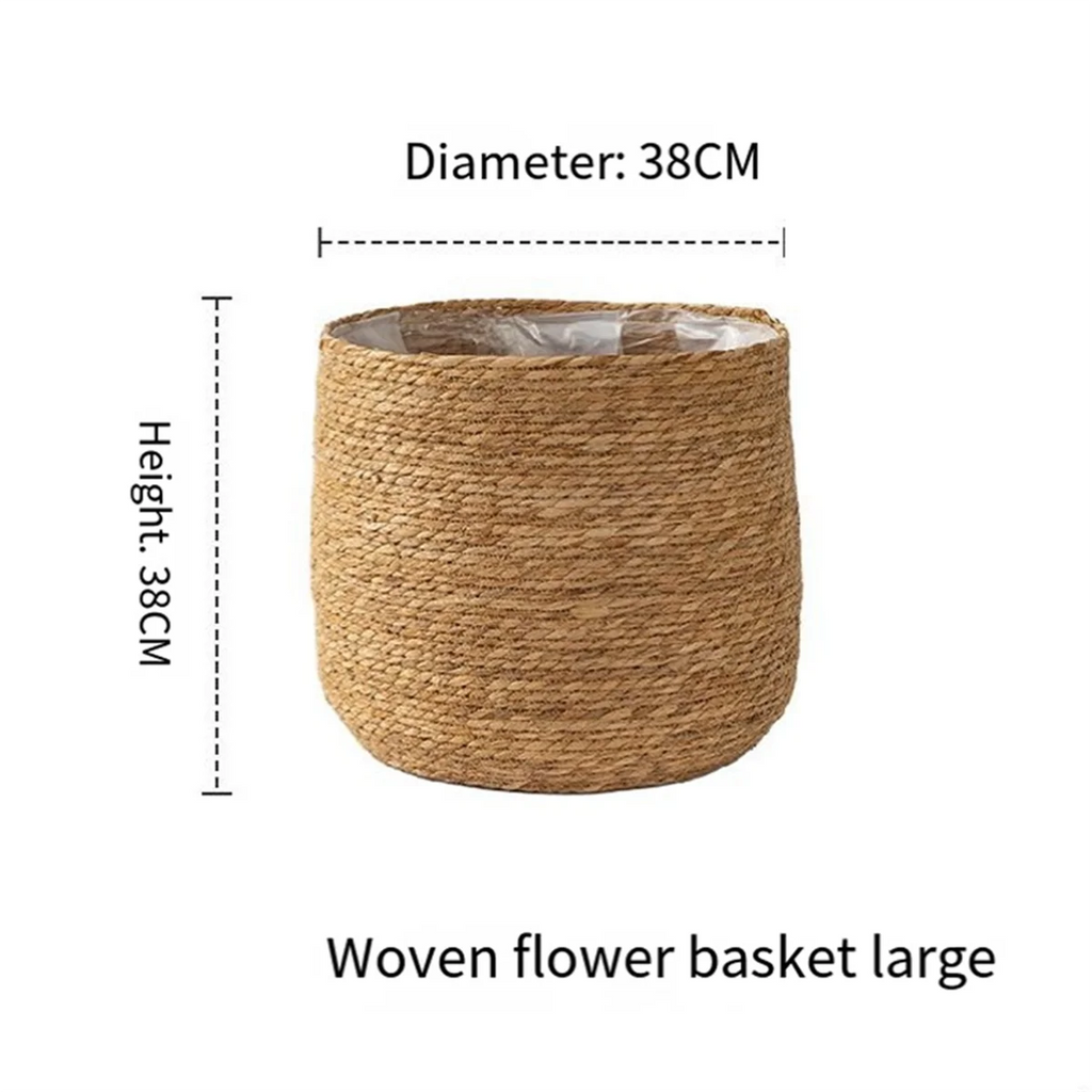 Seagrass Woven Plant Pot with Plastic Film Insert D2723