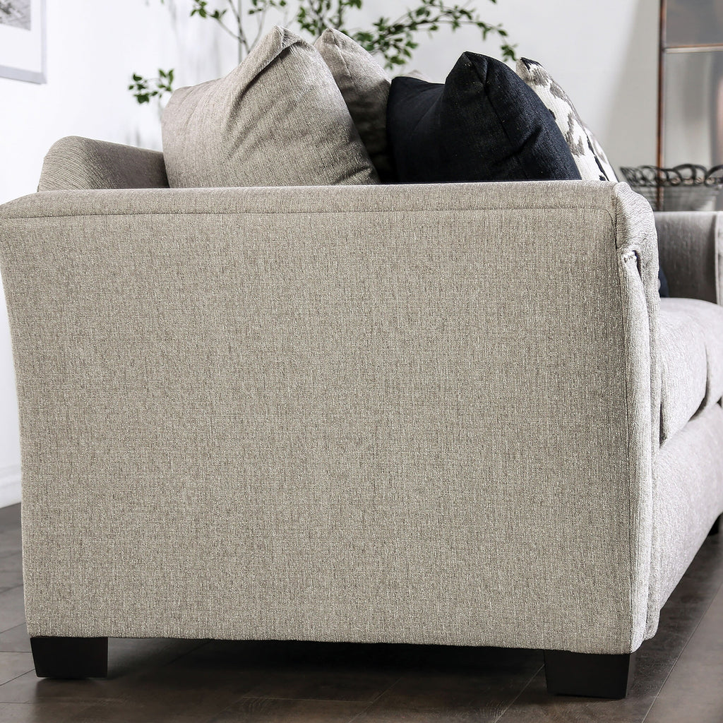 Light Taupe Fabric Upholstered Sofa E5890