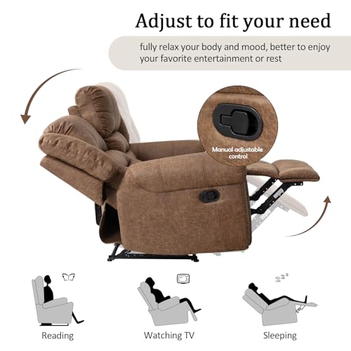 Manual Recliner Sofa Set, 2 Pieces, Nut Brown L26892