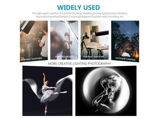 Light Wand Handheld LED Video Light Stick Photography Lighting Kit with Barndoor Remote Control Carry Bag W532495