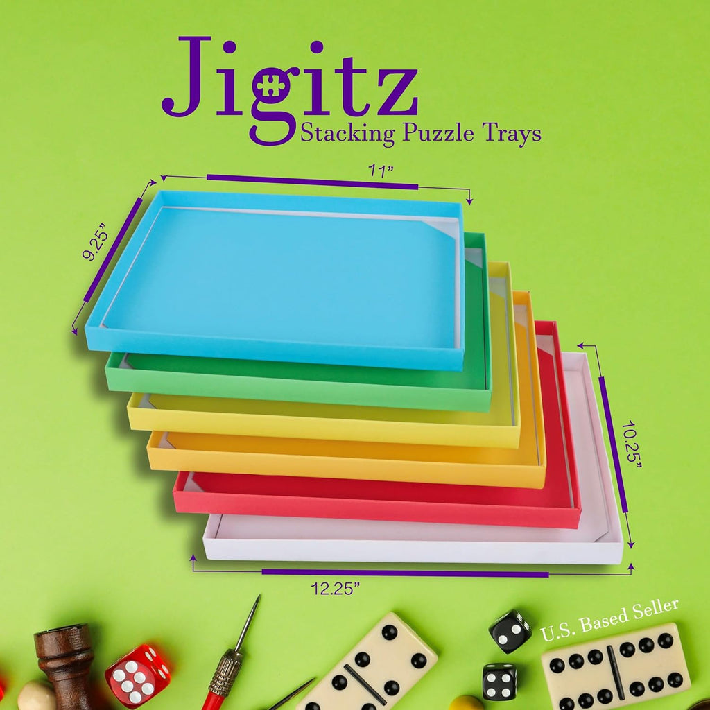 Set of 7 Nested Puzzle Tray Organizer Boxes R582