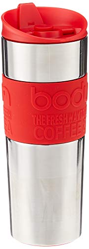 Black 15oz Vacuum Insulated Stainless Steel Travel Press P6662