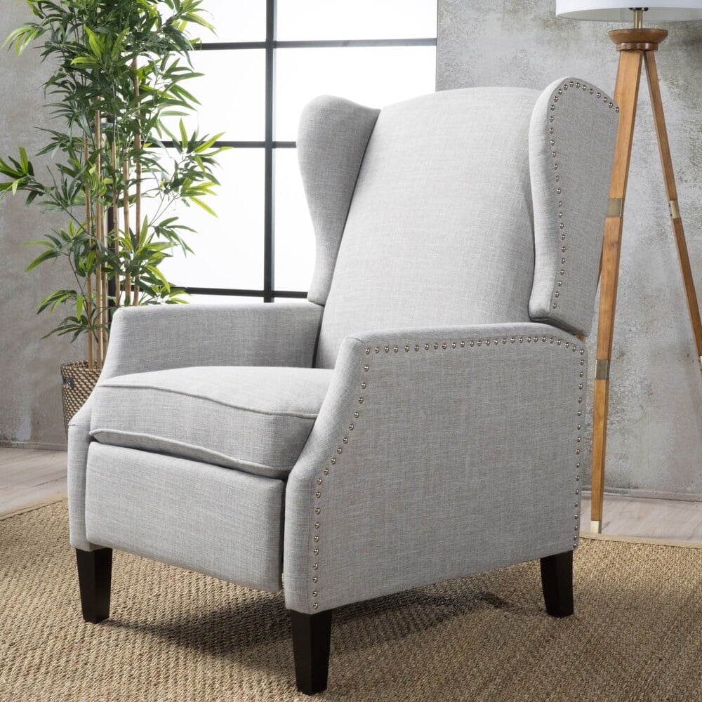 Taupe Tweed Wingback Pushback Recliner W141694