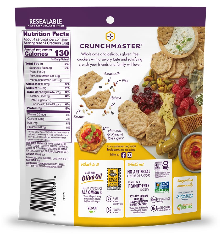 Multi-Seed Gluten-Free Original Crackers, 4 Ounce (Pack of 12) N708