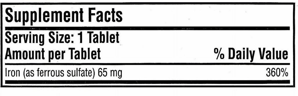 100 Tablets Ferrous Sulfate Iron 325 mg F966938