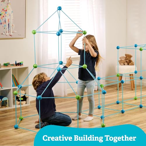 132 Piece Fort Building Kit with Connecting Sticks & Balls X21194