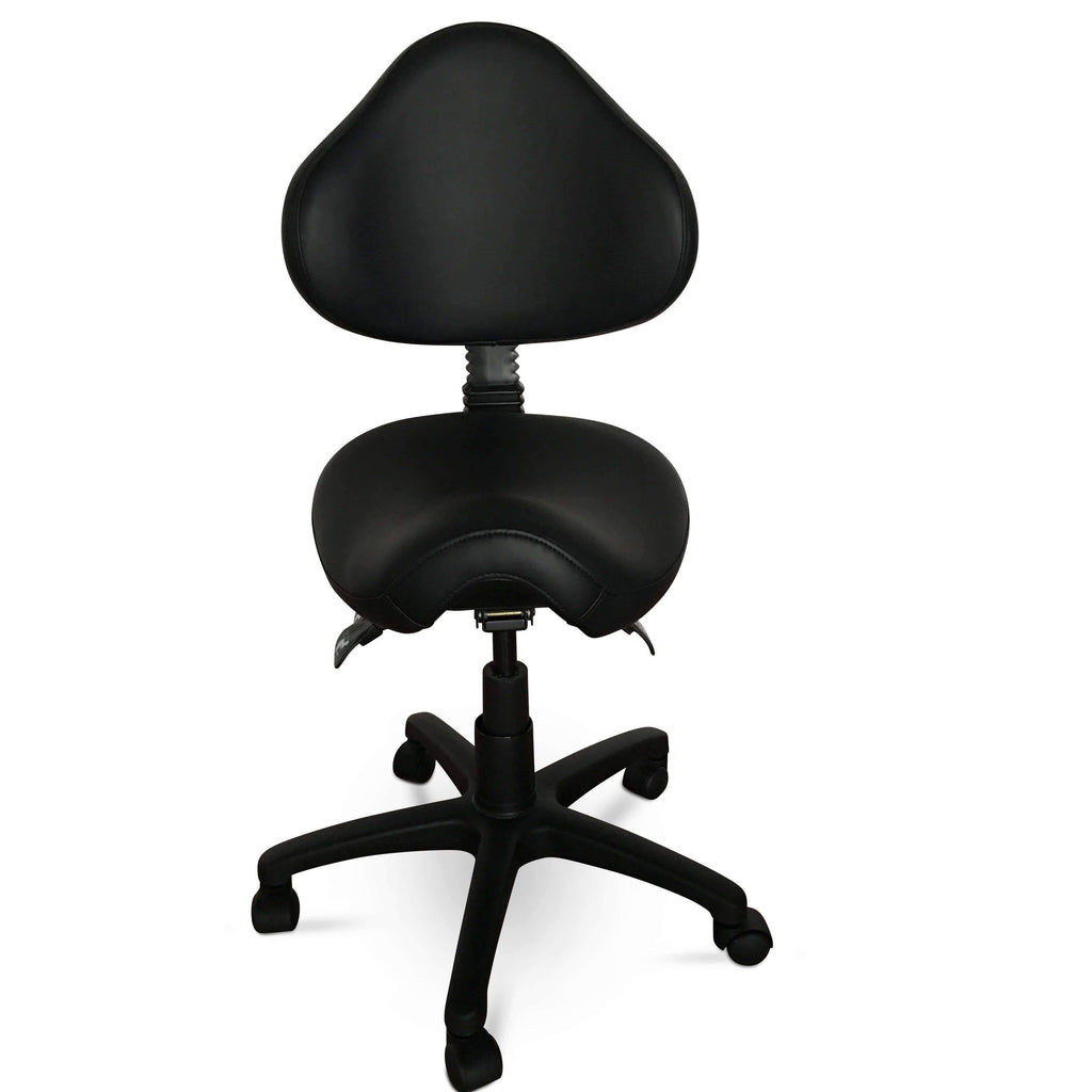 Rolling Saddle Stool with Adjustable Height and Backrest Z907266