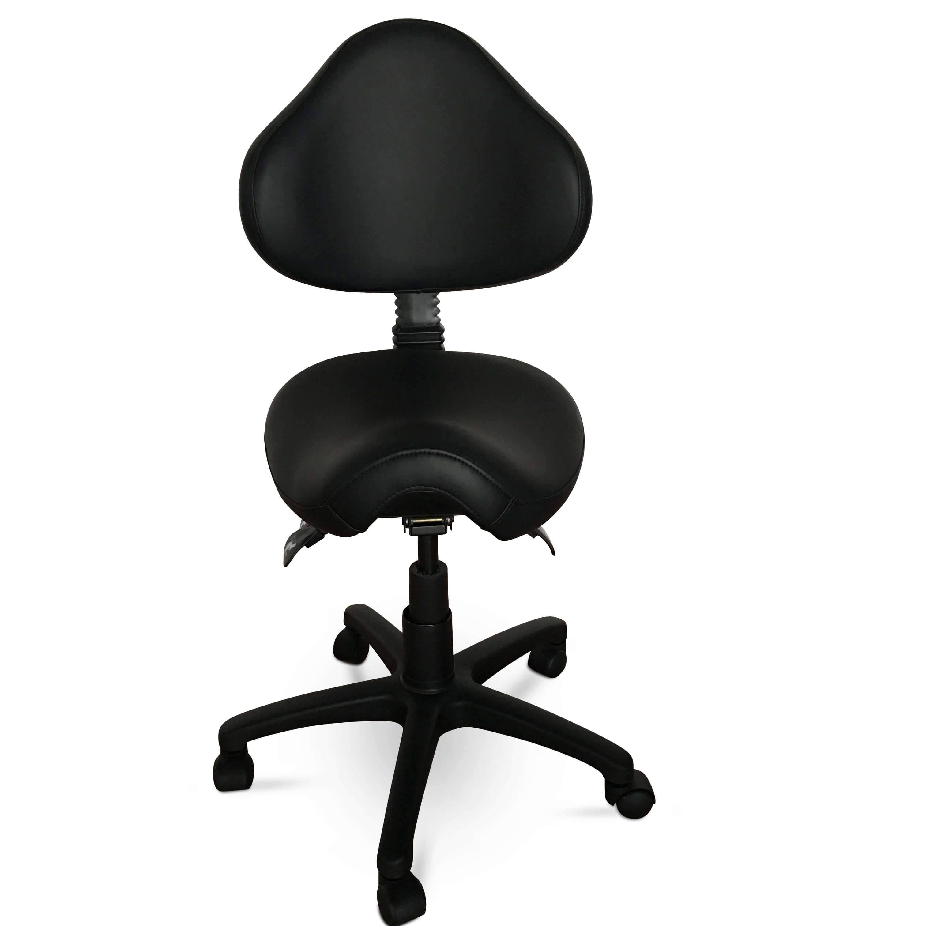 Rolling Saddle Stool with Adjustable Height and Backrest Z907266