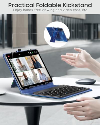 Universal Tablet Case with Removable Wireless Bluetooth Keyboard & Pen Holder A50537