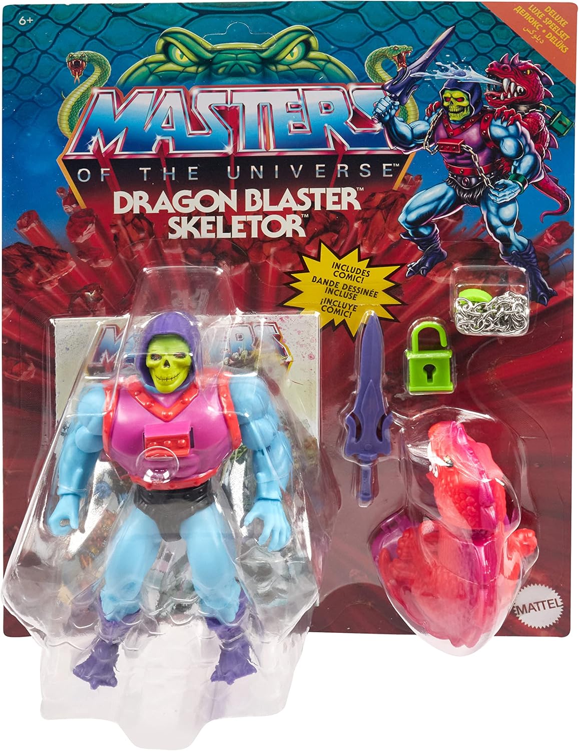 Deluxe Dragon Blast Skeletor 5.5-in Action Figure with Accessories T571