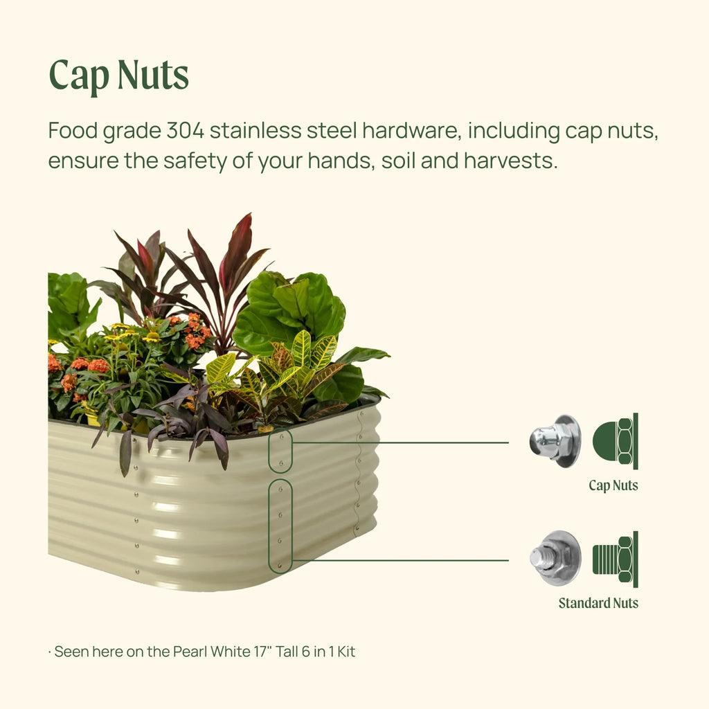 17" 10 in 1 Modular Metal Raised Gardening Bed Olive Green K70118