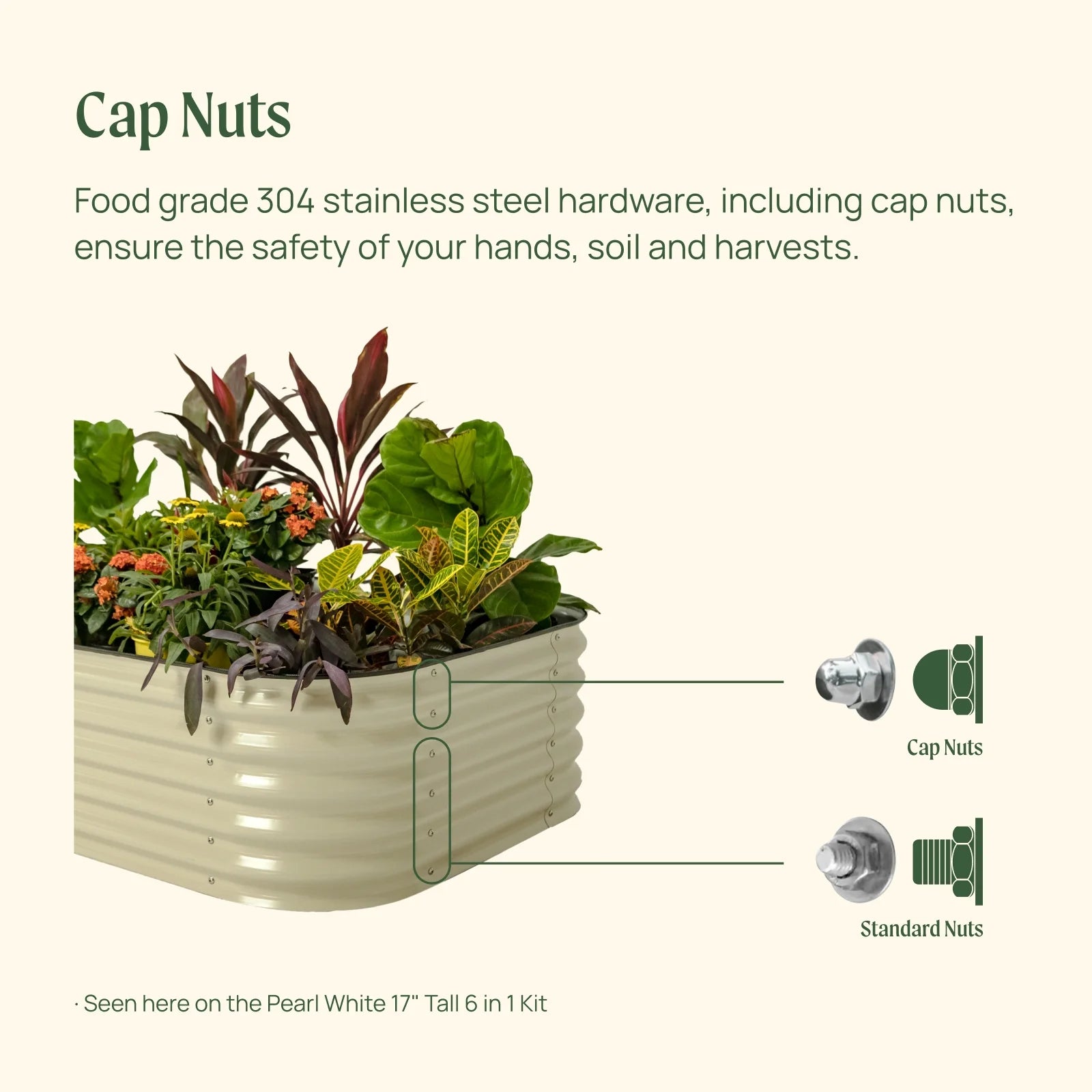 17" 10 in 1 Modular Metal Raised Gardening Bed Olive Green K70118