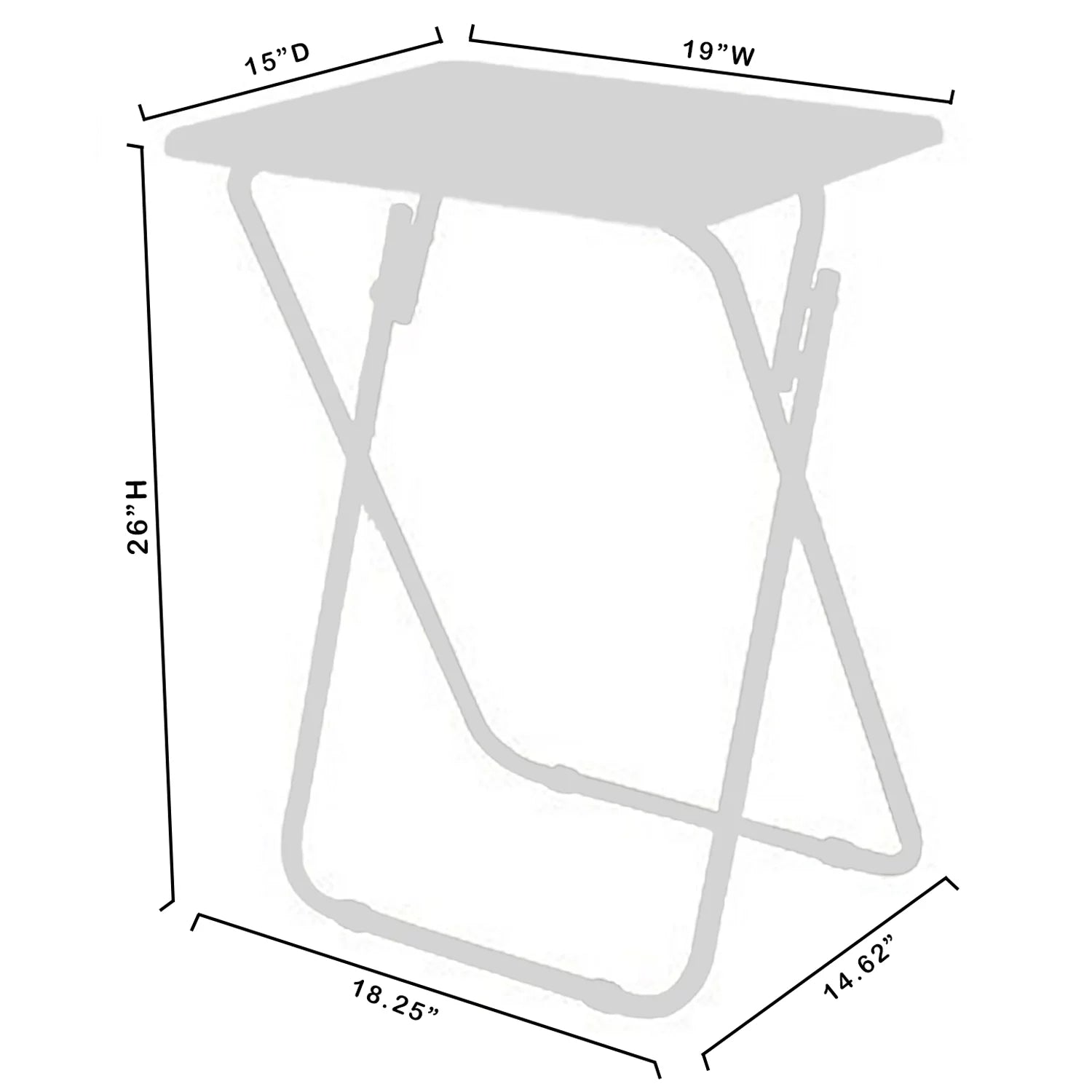 Black Set of 2 Folding TV Tray Tables K753