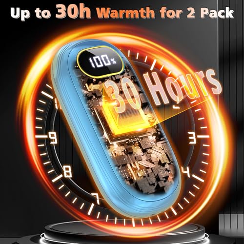 Hand Warmers Rechargeable 2 Pack with Dual-Sided Heating, LED Display & Flashlight D840631