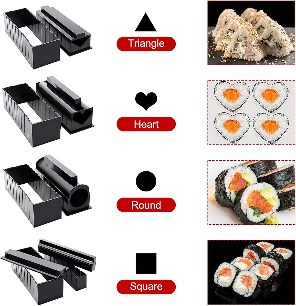 Sushi Making Kit with Bamboo Mats and Sushi Rice Roll Mold Shapes L59620