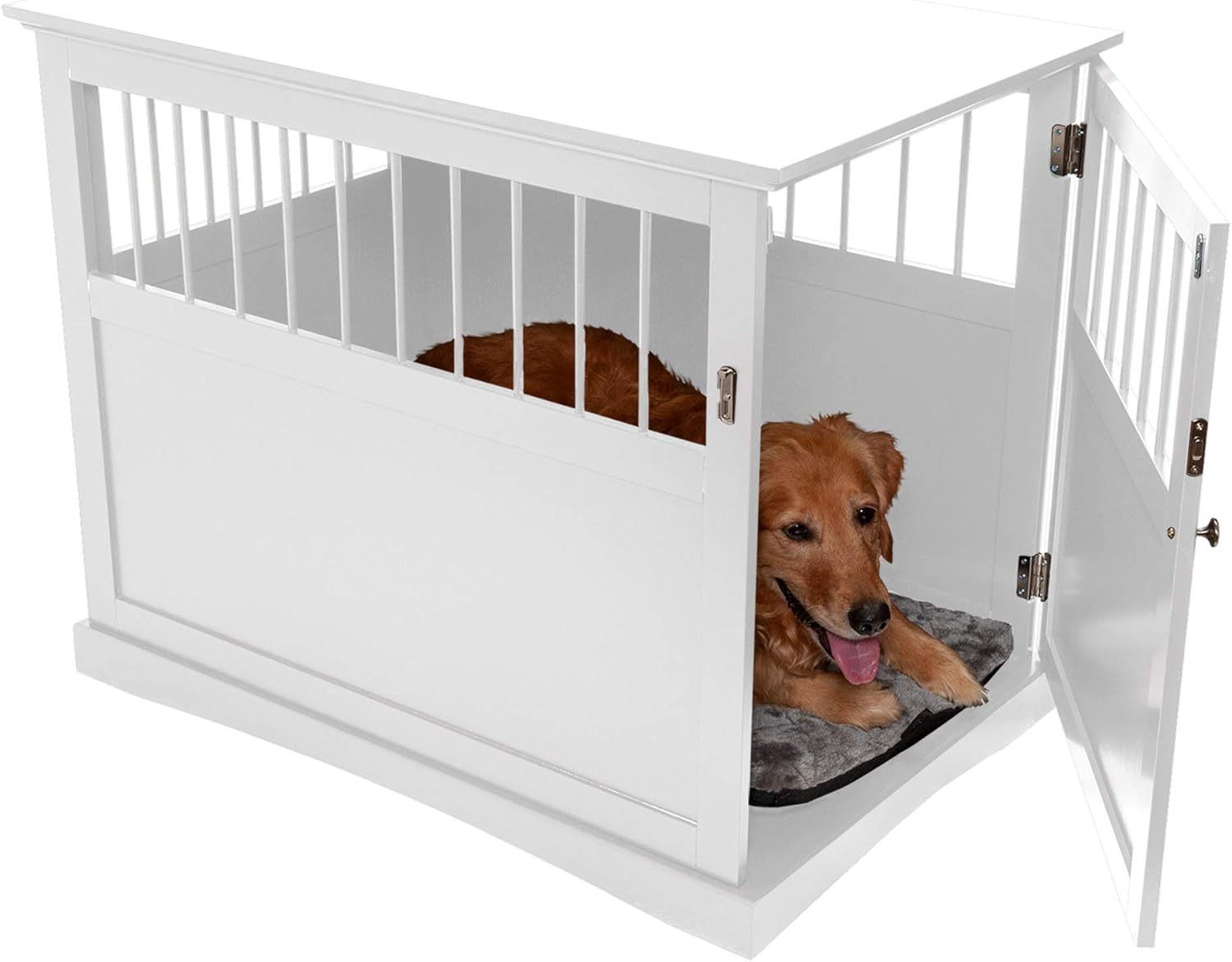 White Large End Table Dog Crate Z7955