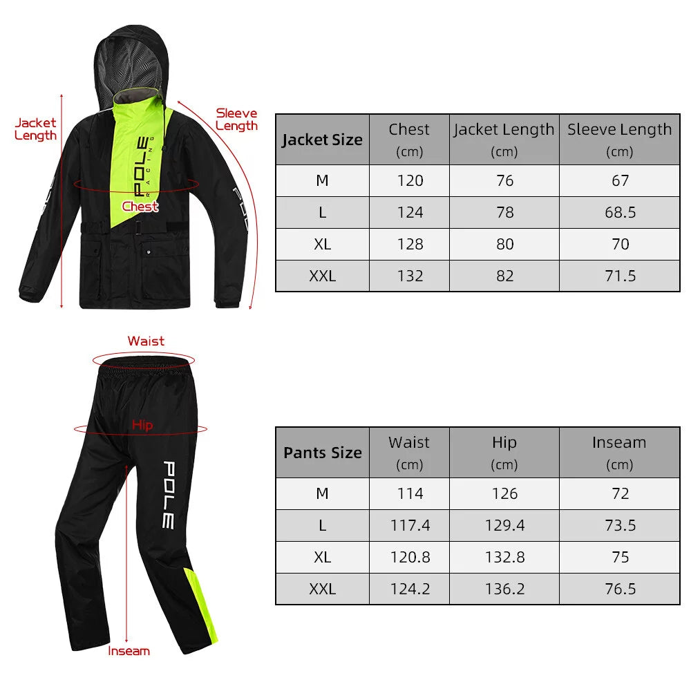 Men Waterproof Breathable Rain Suit Jacket and Pants I122800