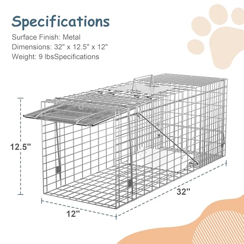 32" X 12.5" X 12" Steel Animal Cage Trap O907917