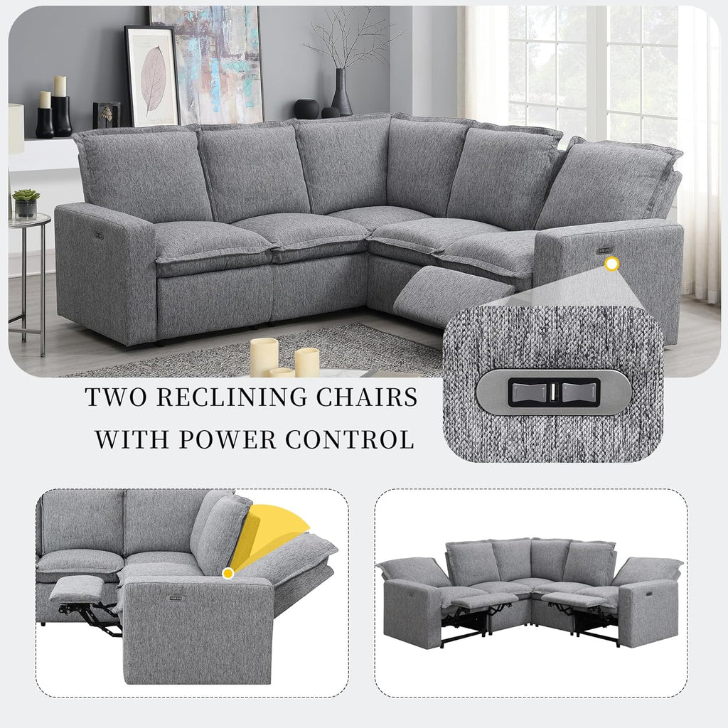 Modular Sectional Sofa with Power Recliner and USB Port Z74818